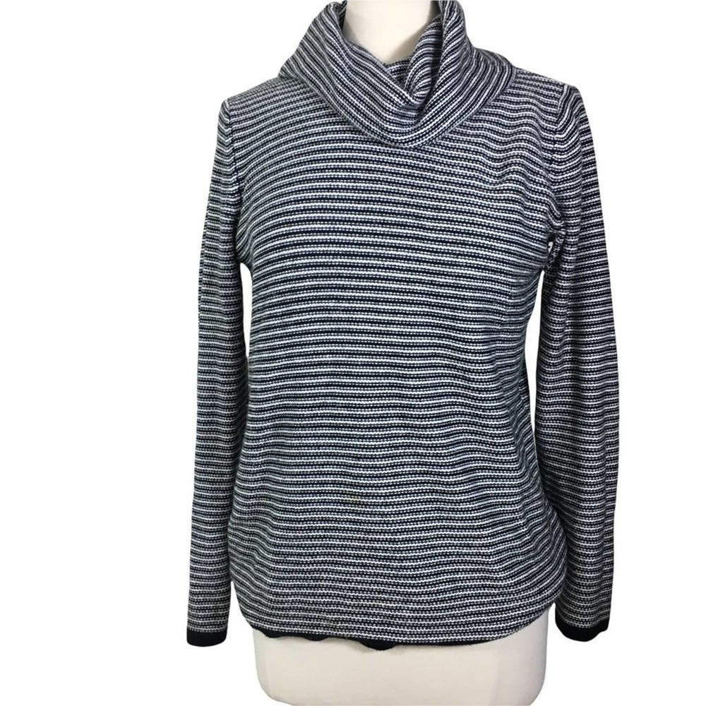 Rafaella Striped Turtleneck  Sweater Medium